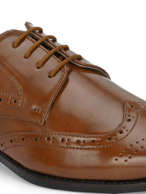 Men's Tan Brogue Oxford Shoes