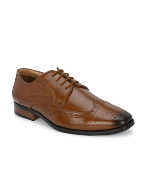 Men's Tan Brogue Oxford Shoes