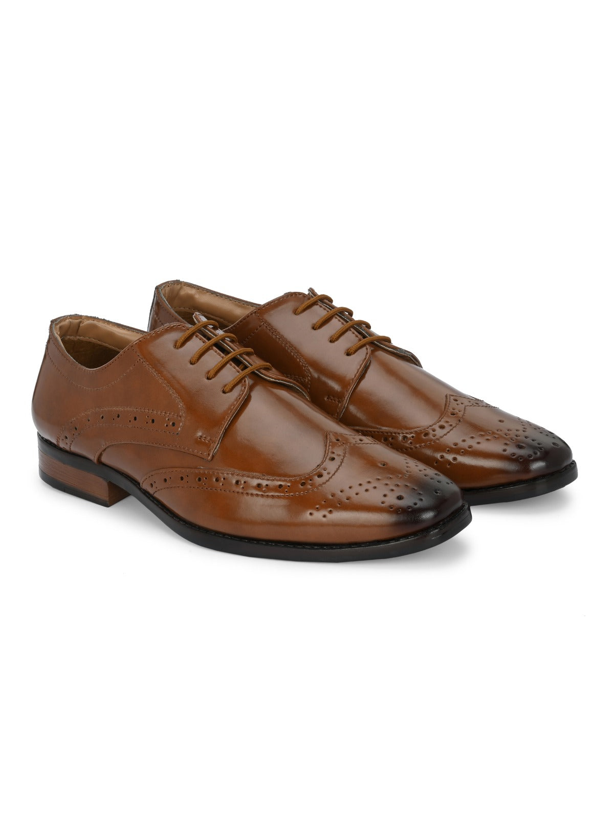 Men's Tan Brogue Oxford Shoes