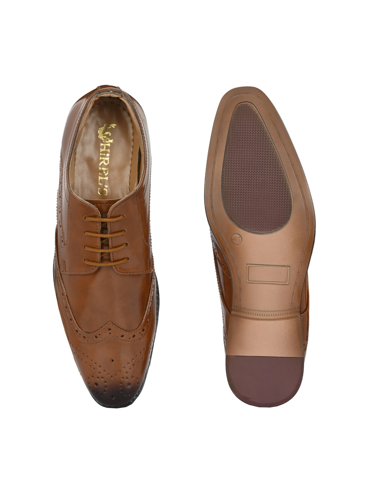 Men's Tan Brogue Oxford Shoes