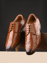 Men's Tan Brogue Oxford Shoes