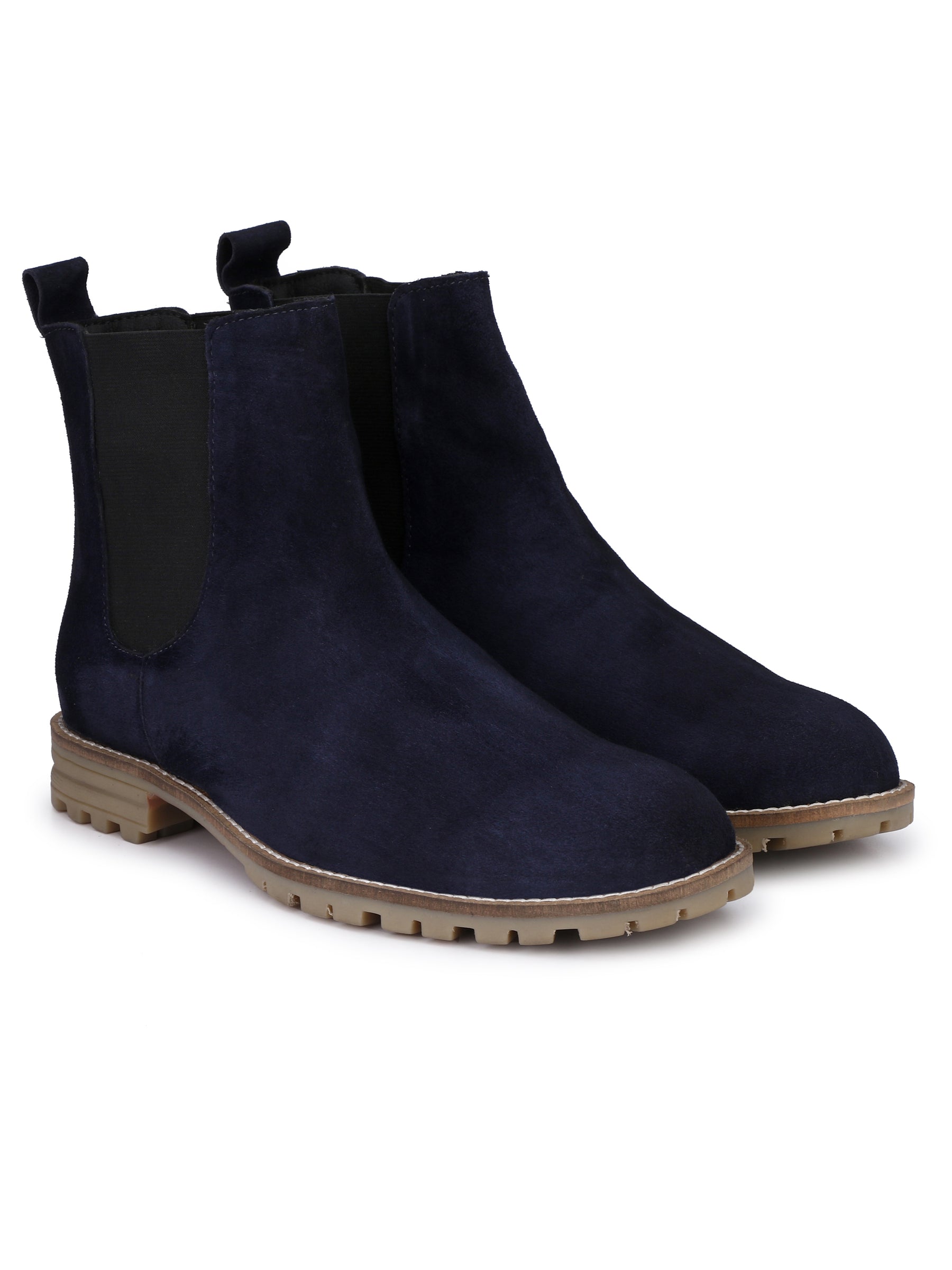 Men's Blue Mid-Top Chelsea Boots