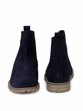 Men's Blue Mid-Top Chelsea Boots