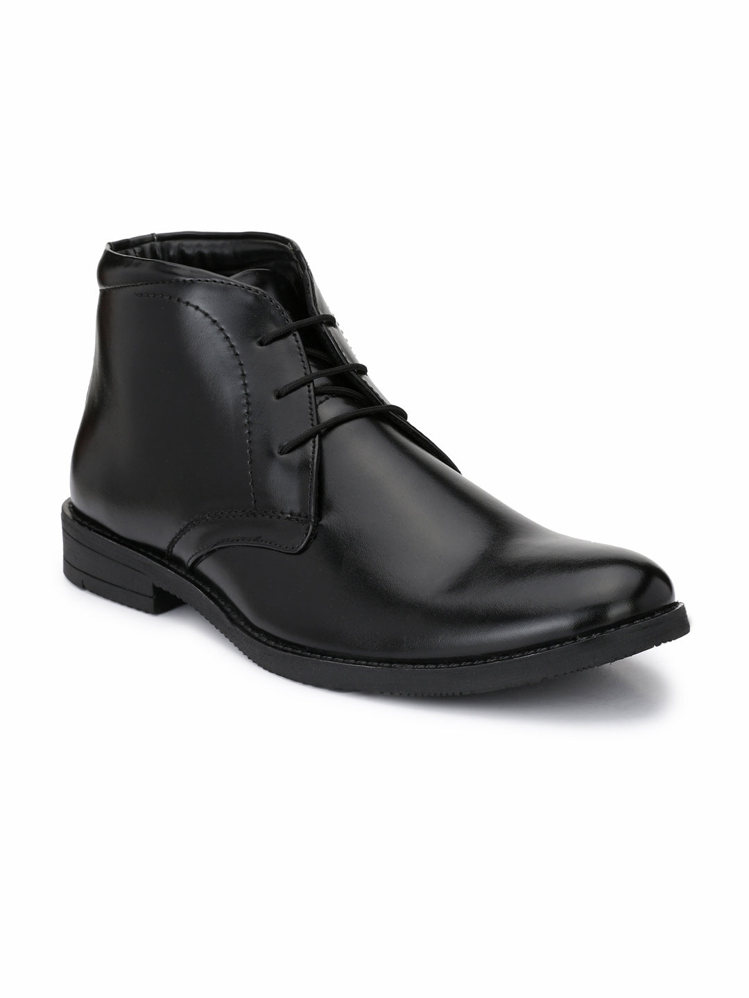 Men's black semi-ankle formal shoes