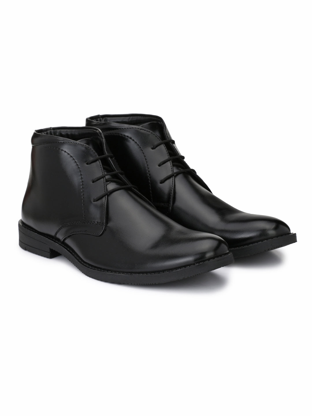 Men's black semi-ankle formal shoes