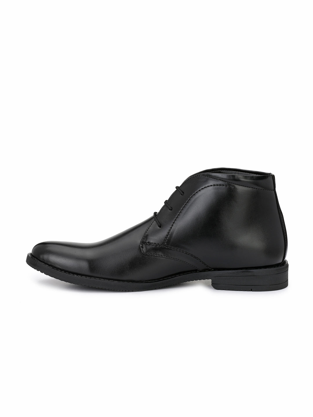 Men's black semi-ankle formal shoes