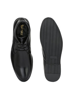 Men's black semi-ankle formal shoes