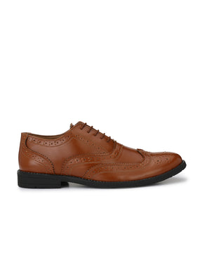 Men's tan brown brogue Oxford shoes