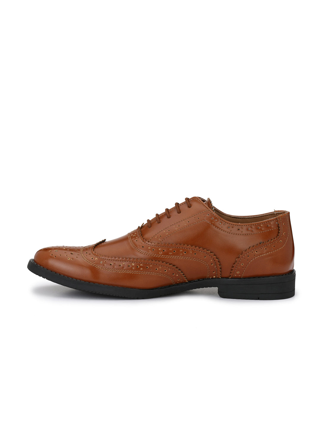 Men's tan brown brogue Oxford shoes