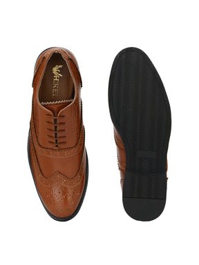 Men's tan brown brogue Oxford shoes