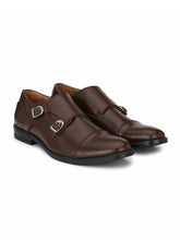 Men's Dark Brown Double Monk Strap Formal Shoes