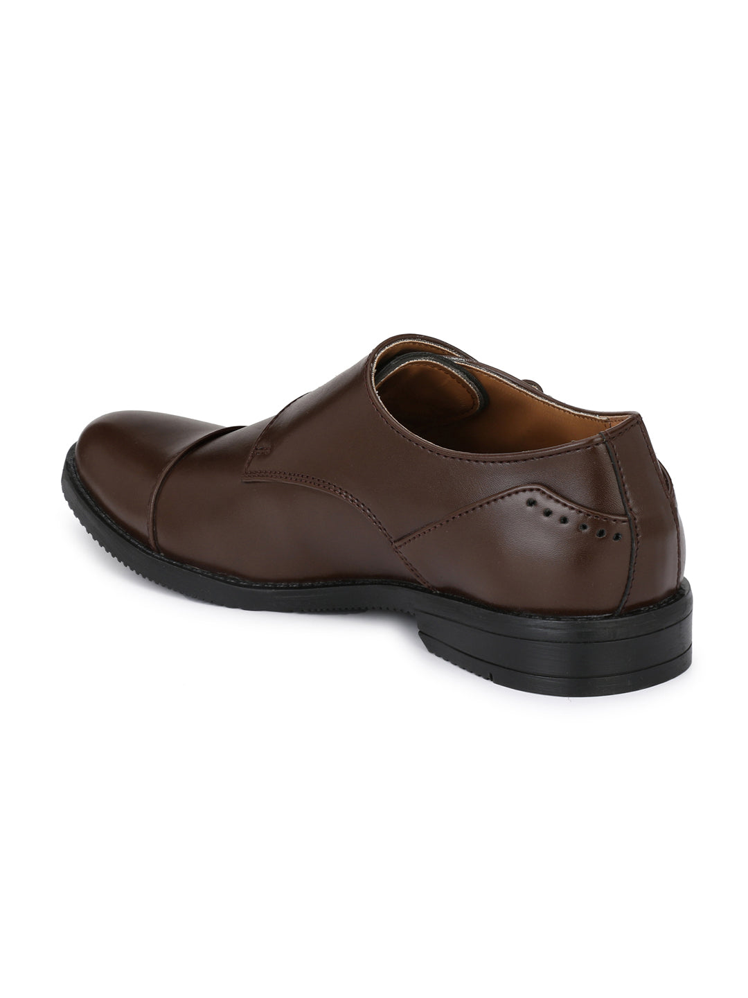 Men's Dark Brown Double Monk Strap Formal Shoes