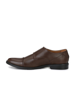 Men's Dark Brown Double Monk Strap Formal Shoes