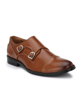 Men's Brown Double Monk Strap Formal Shoes