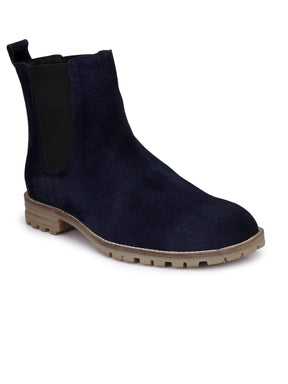 Men's Blue Mid-Top Chelsea Boots