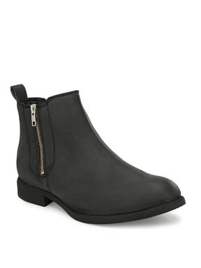 Men's Black zipper Chelsea boots