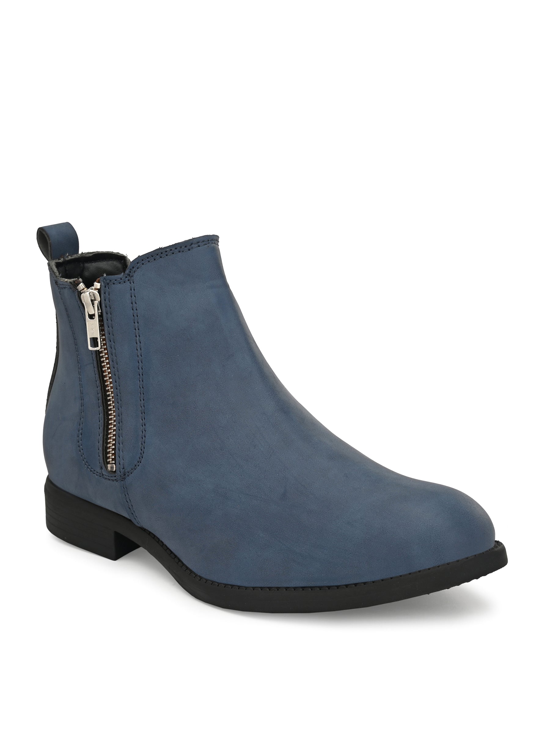 Men's Blue zipper Chelsea Boots